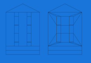 GTK Radiant view showing original and optimized wall designs